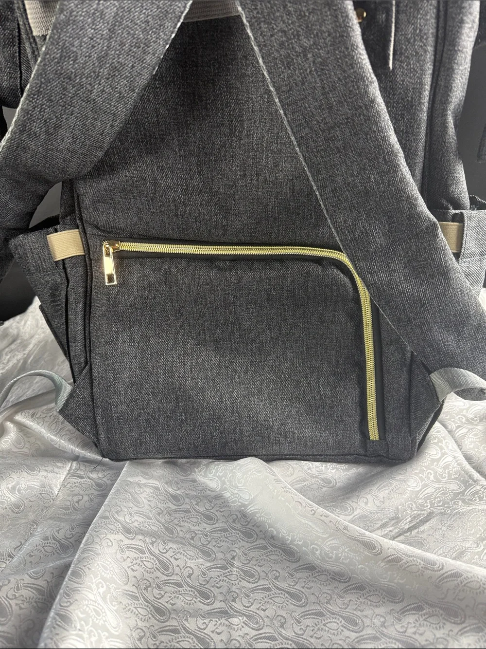 Mokaloo Gray Backpack Bag / diaper bag - Versatile Travel & Work Pack
